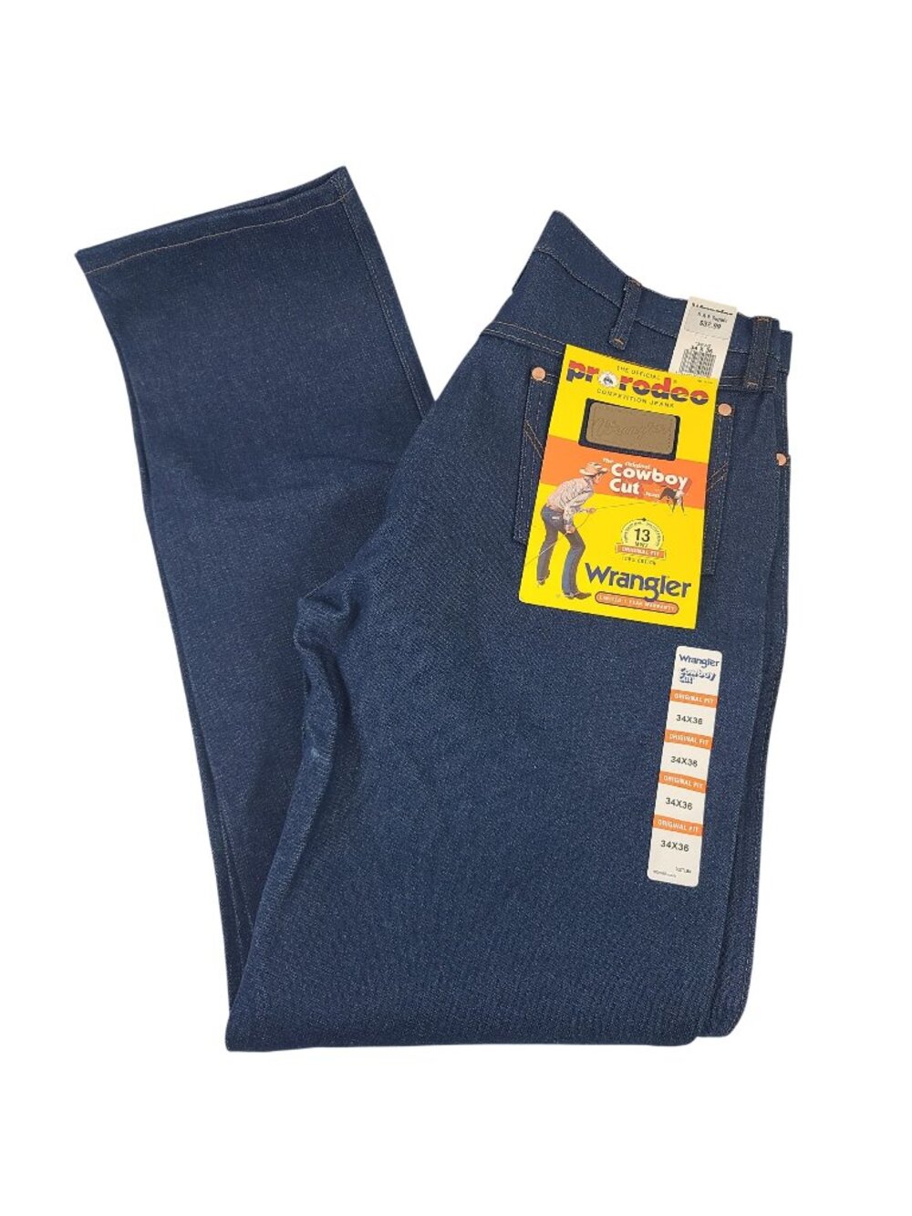 NEW Wrangler Men's Pro Rodeo Cowboy Cut Original Fit Jeans 34x36 Dark Blue Denim